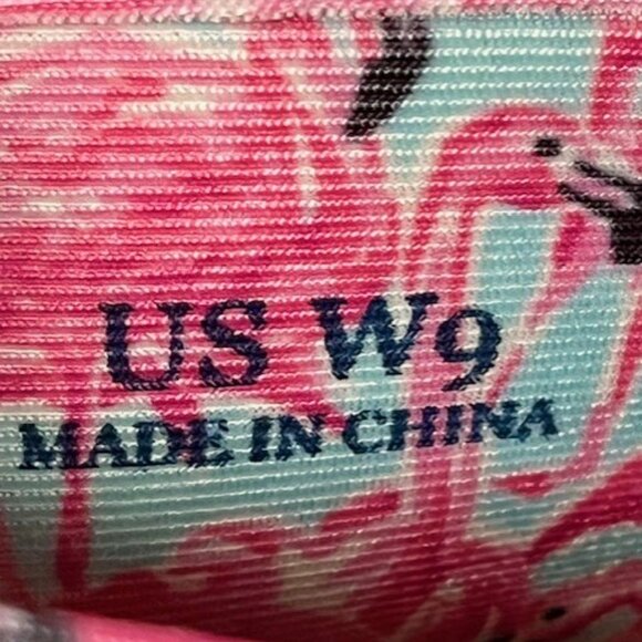 Simply Southern Flamingo Slip-On Espadrilles (Flat) - Pink/Aqua - 9 - Picture 9 of 10